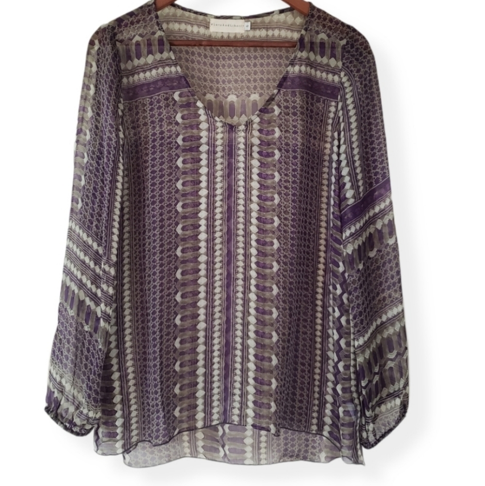 Johnny Was 4 Love And Liberty   Silk Top